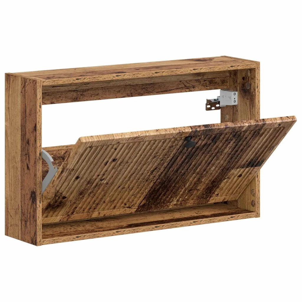 Mobiletto per Scarpe da Muro EDE 71 x 17 x 43 cm Legno antico 895973