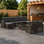 Set Divano da Giardino 10 pz Grigio e Grigio Scuro polyrattan 3435254