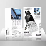 Trade Shop - Powerbank 15000mah Q-cd888 Portatile Torcia Luce Led Carica Fino A 5 Dispositivi -