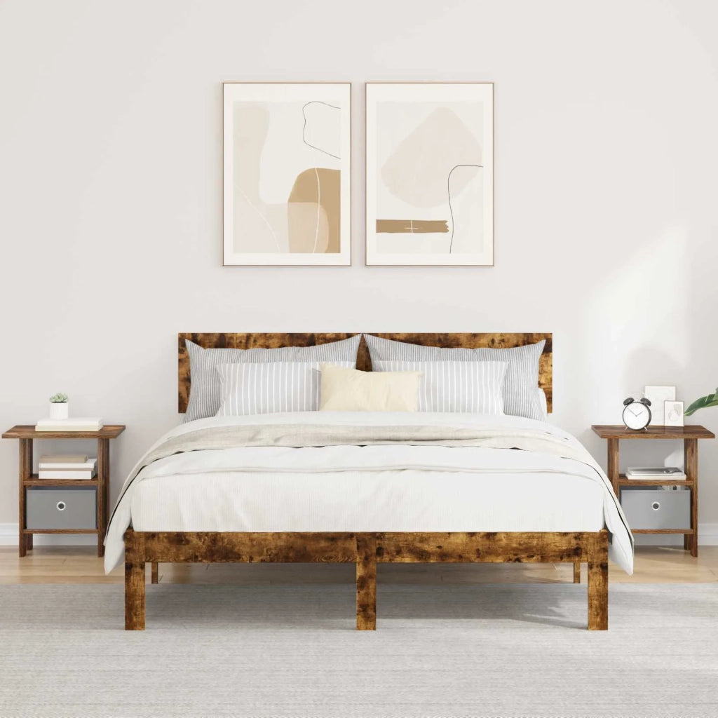Comodino 2 pcs Rovere fumé 41 x 40 x 45 cm Legno multistrato