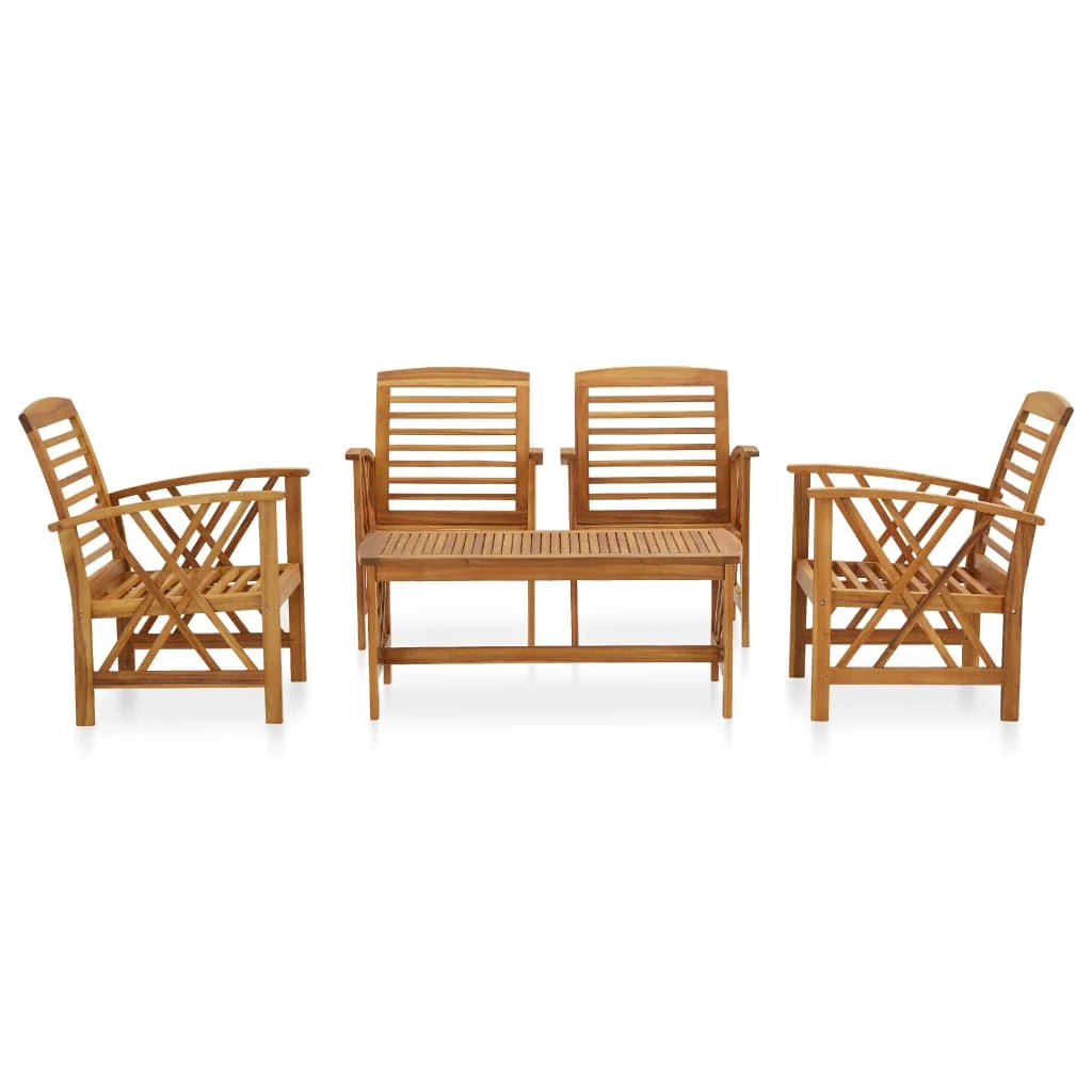 Set di mobili da giardino mobili da esterno 5 pezzi legno massello di acacia 02_0016525