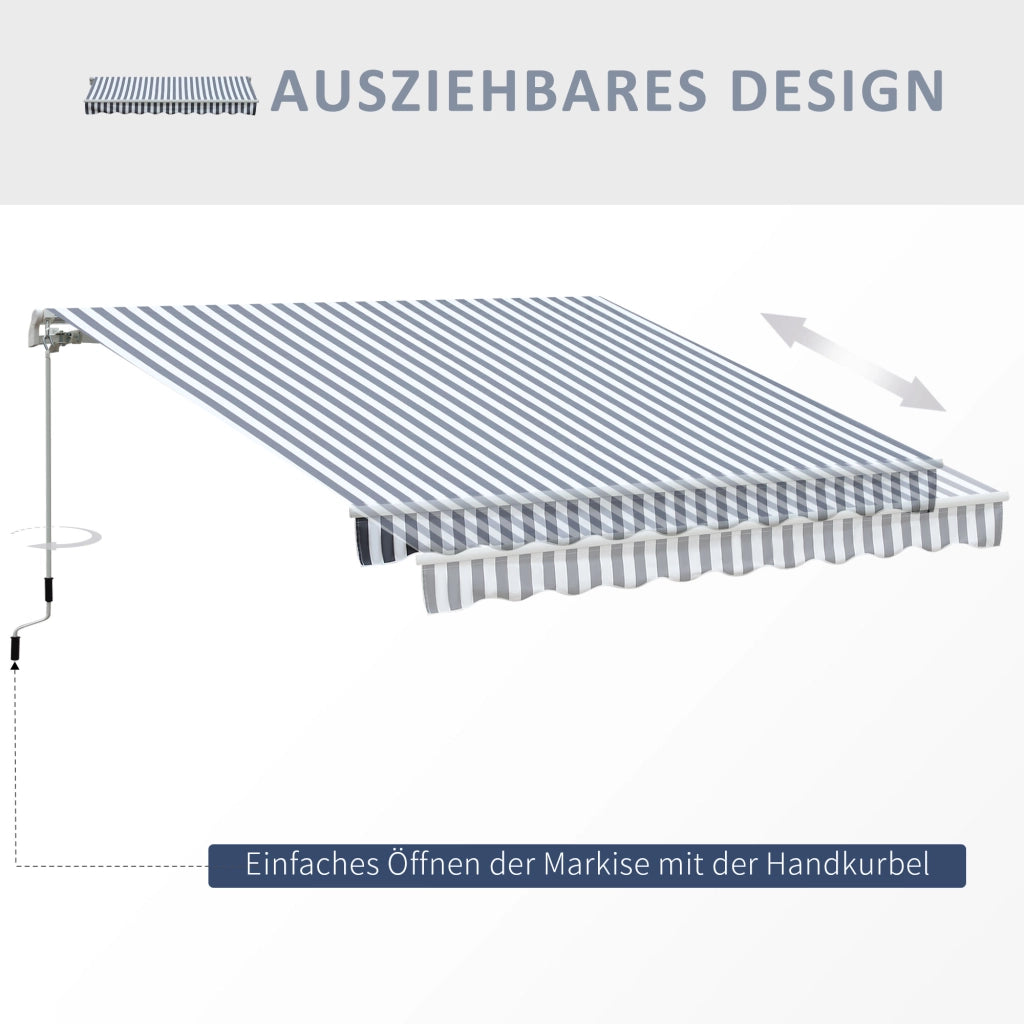 Tendone da balcone a bracci articolati ¨C zephmum ¨C grigio bianco 295x245 cm