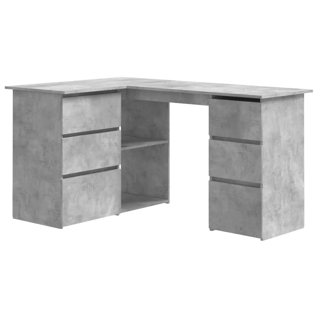 Scrivania Angolo Grigio Cemento 145x100x76 cm Legno Multistrato 801093