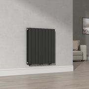 Termosifone Nore ad Acqua Calda Pannello Doppio con Elementi Piatti 60 x 60 cm Nero [neu.haus]