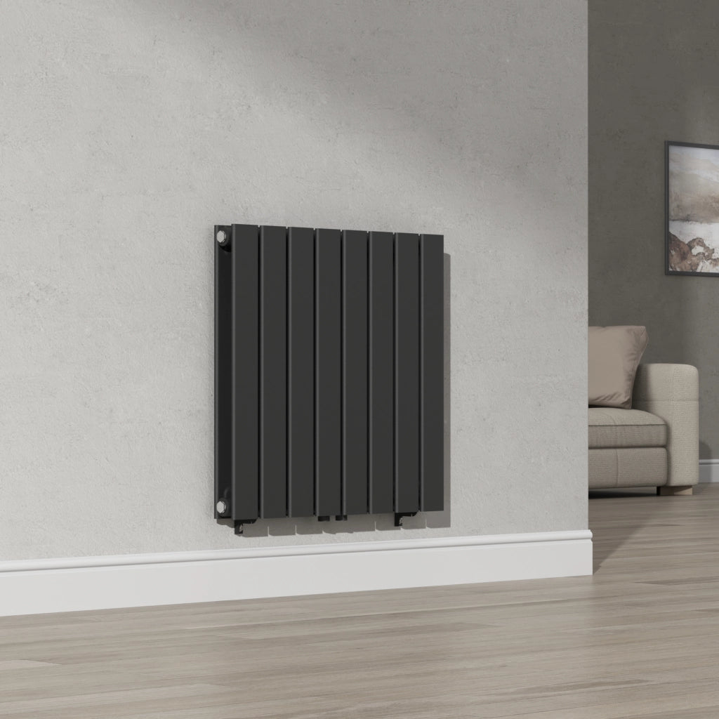 Termosifone Nore ad Acqua Calda Pannello Doppio con Elementi Piatti 60 x 60 cm Nero [neu.haus]