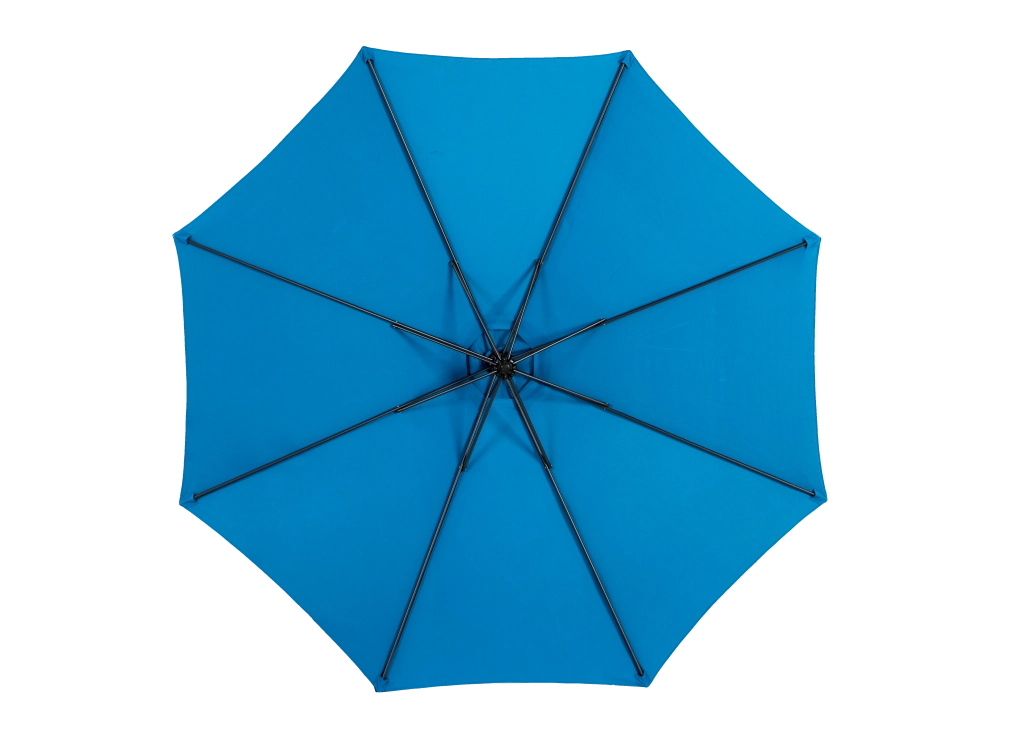 Ombrello Esterno Doppio Lato Rettangolare Grande 14.8 Ft con Manovella Blu Senza Base