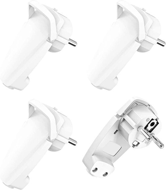 Schuko hoekstekker a 4 pezzi, 250 V, per cavi con sezione massima 3 x 15 mm², bianco