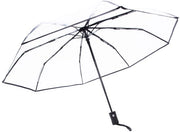 Parasole automatico trasparente per donna con apertura e chiusura, piccolo, nero
