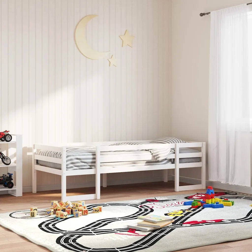 Giroletto per Bambini-Struttura Letto Bambini Bianco 75x190cm in Legno Massello di Pino