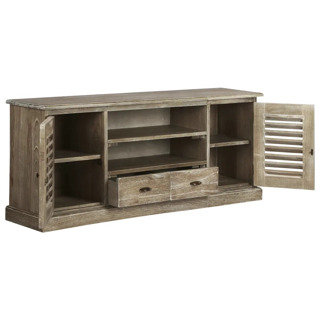 Mobile Porta TV in Legno Massello di Mindi 145x35x60 cm 245507