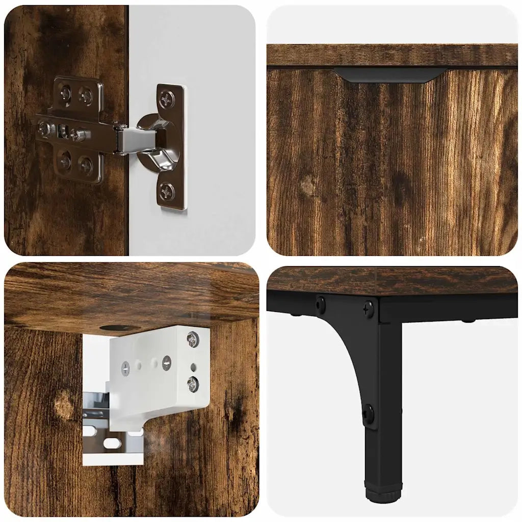 Set di mobili per il bagno con cassetto con porta Rovere fumé 3393118