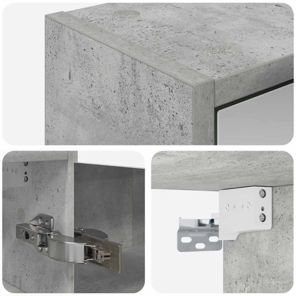 Mobiletto per specchio da bagno con lo scaffale Grigio cemento