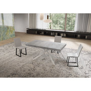 Tavolo allungabile 160/420x90 cm Niket telaio Bianche - Cemento