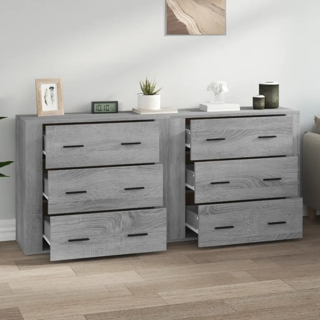 Credenze 2 pz | Madia | Buffet da pranzo | Armadio da pranzo Grigio Sonoma in Legno Multistrato