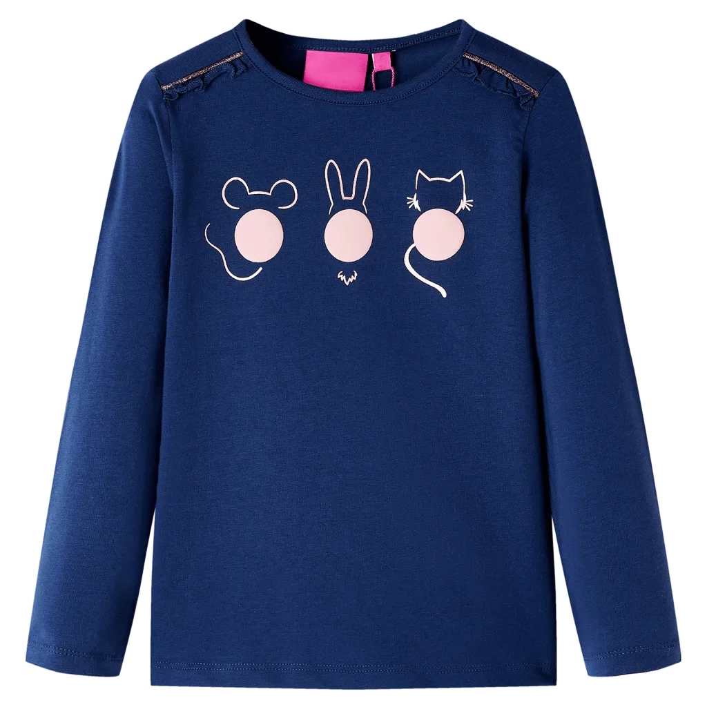 Maglietta da Bambino a Maniche Lunghe Blu Marino 128