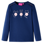 Maglietta da Bambino a Maniche Lunghe Blu Marino 128