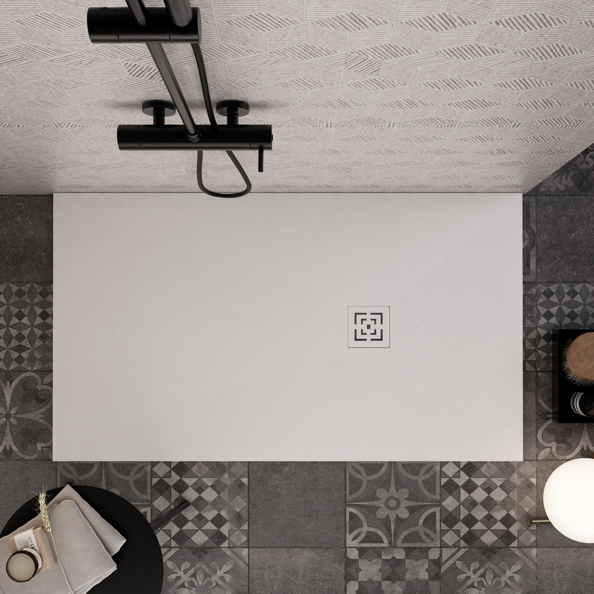 Piatto Doccia 80x110 cm in Pietra Bonussi Canton Bianco