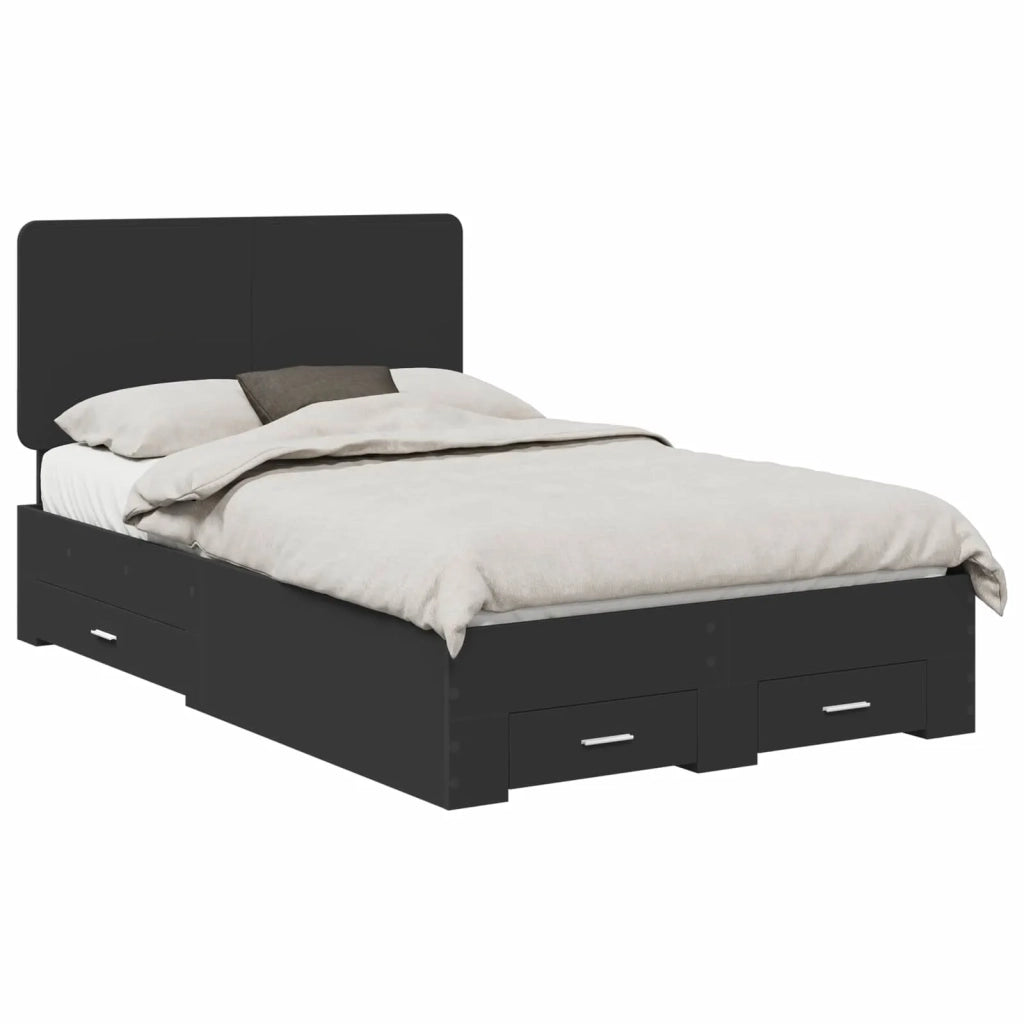 Struttura del letto Nero 135 x 190 cm Legno multistrato