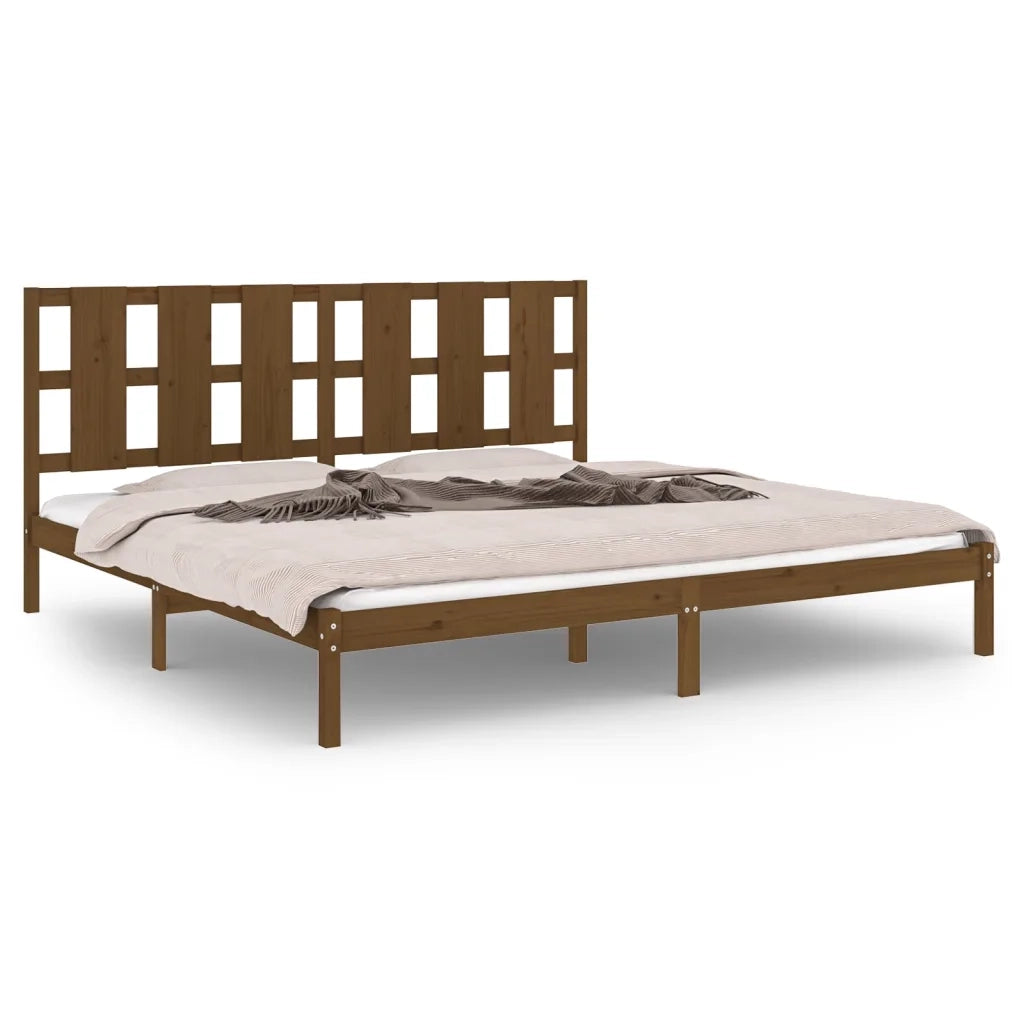 Giroletto-Struttura Letto ambra in Legno Massello di Pino 200x200 cm 738670