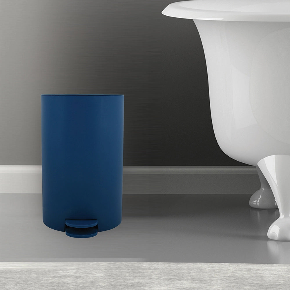 Pattumiera bagno 3 Lt blu scuro con apertura a pedale Orbix