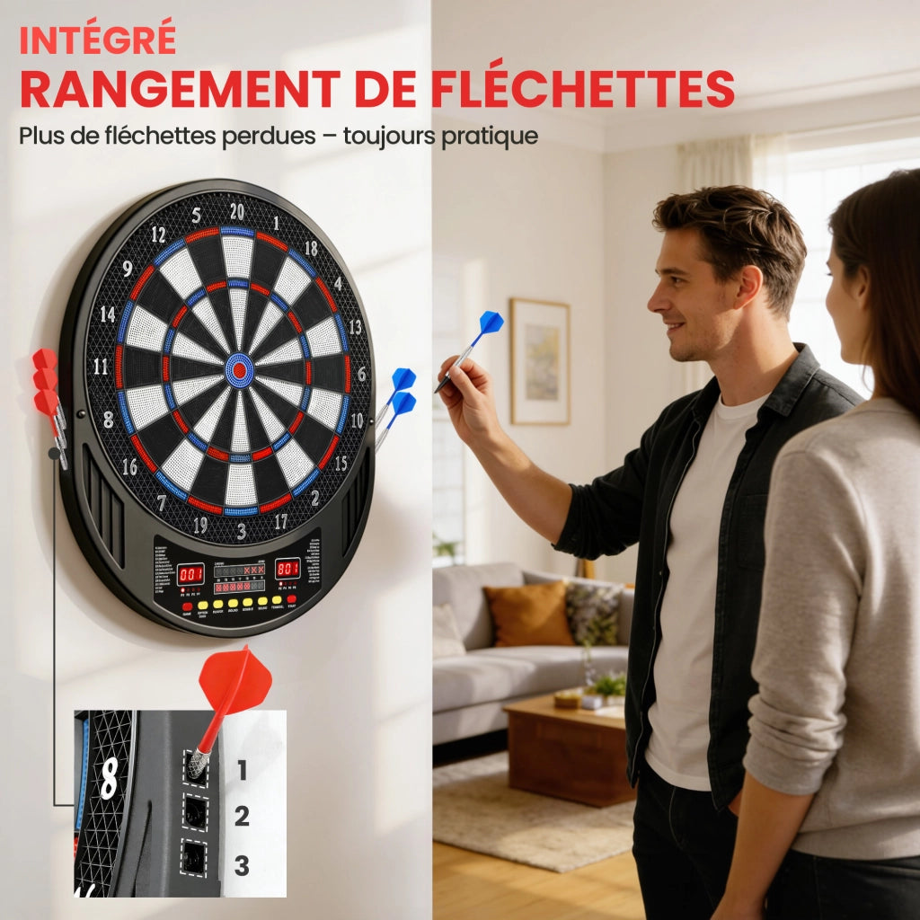 Bersaglio Freccette Elettronico ¨C Xylo ¨C Display LED, 33 Giochi, 202 Varianti, 8 Giocatori
