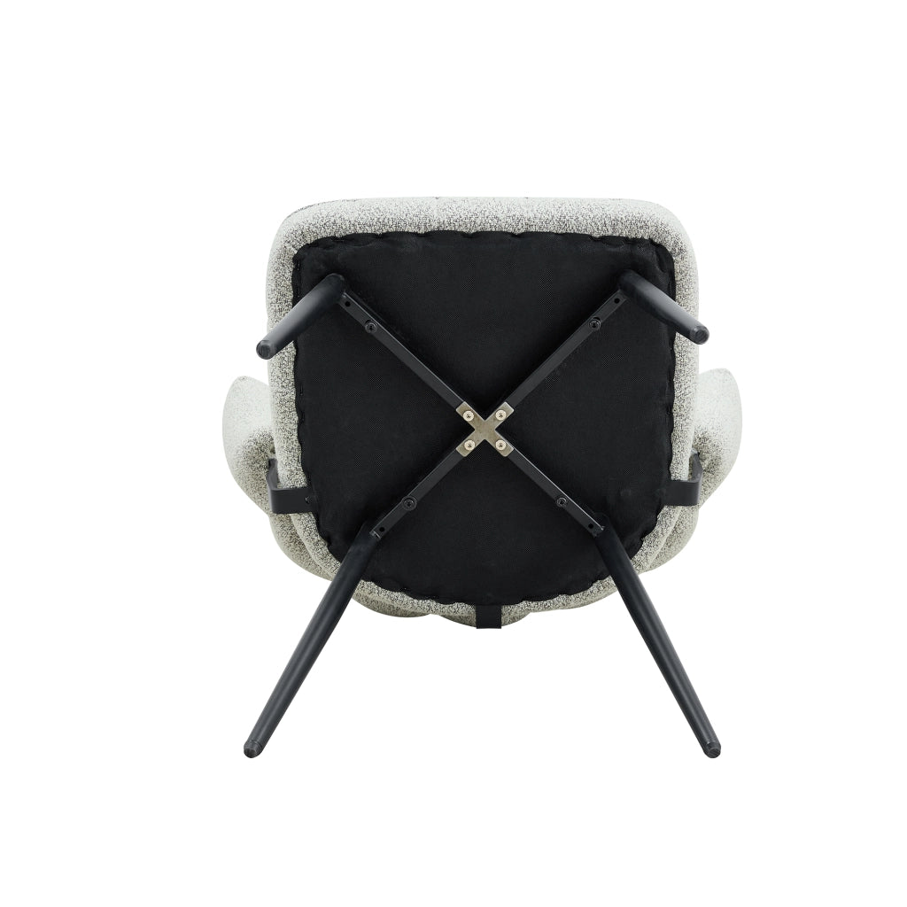 SEDIA Da pranzo Set da 2 pezzi 80 cm Tessuto grigio chiaro e metallo nero