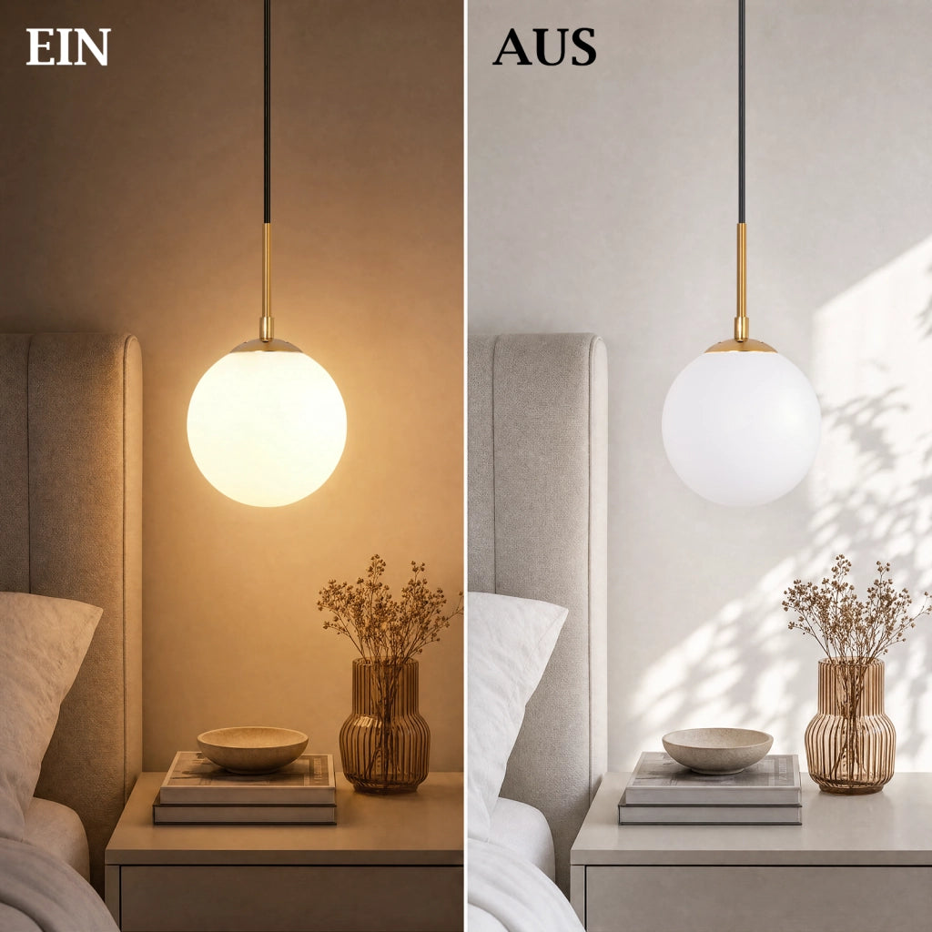 ZMH Lampada a Sospensione 1 Luce Vetro G9 Moderna per Camera Soggiorno senza lampadine