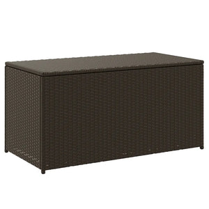 Baule da Giardino in Polyrattan 100x50x50 cm Marrone 46472