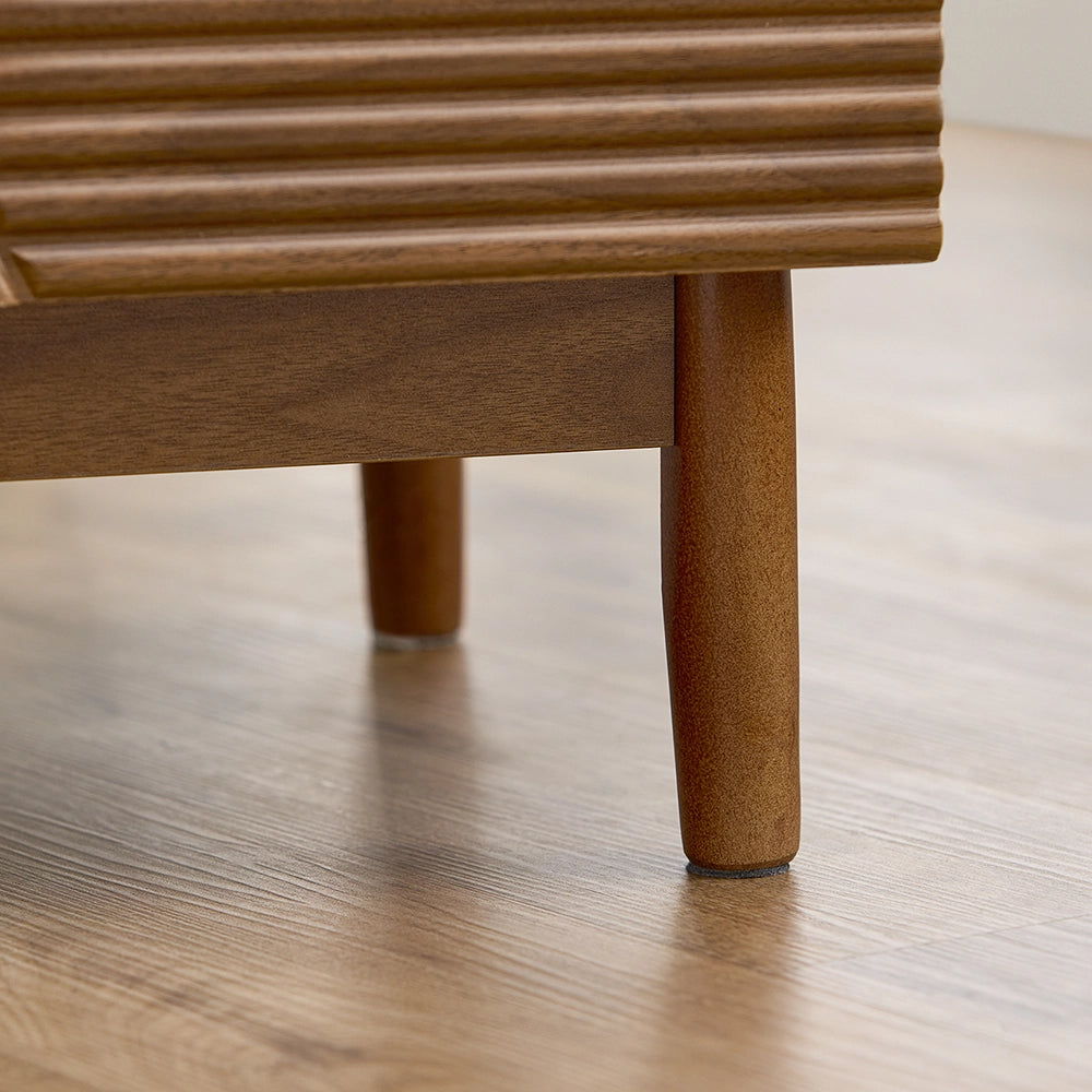 SoBuy Comodino Vintage con 2 Cassetti, Tavolino in Legno con Gambe in Legno di Gomma, Comodino per Camera da Letto, Soggiorno e Studio, Marrone, L45 × P40 × H58 cm, FBT170-N