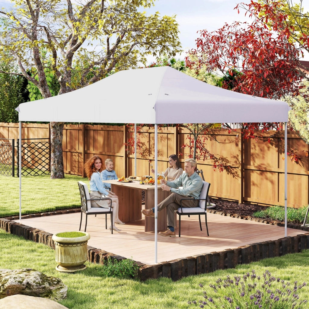 Tenda pop-up per impieghi gravosi con fori di drenaggio borsa con ruote, Tenda facile installazione Bianco-Gazebo