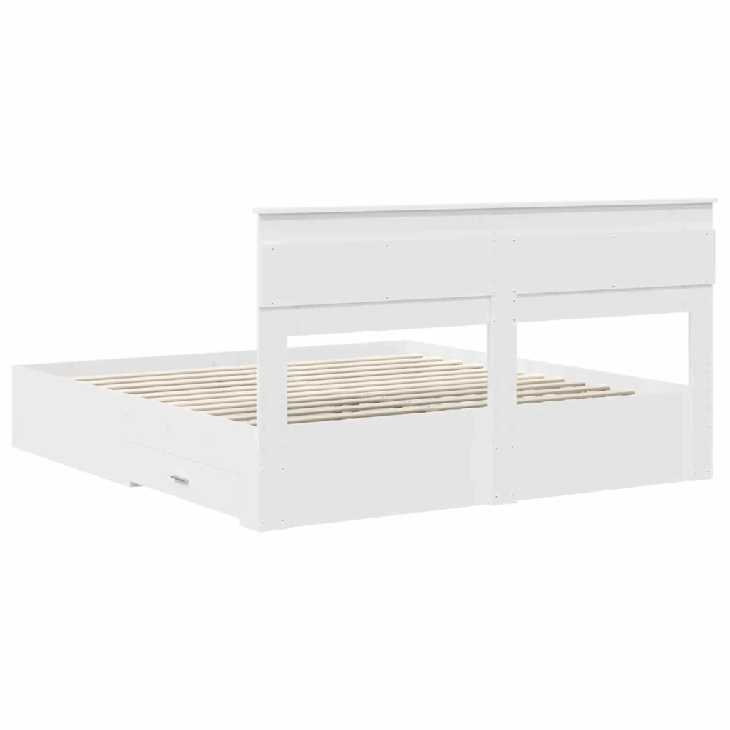 Letto matrimoniale | Letto per adulti | Struttura del letto Bianco 180 x 200 cm Legno multistrato