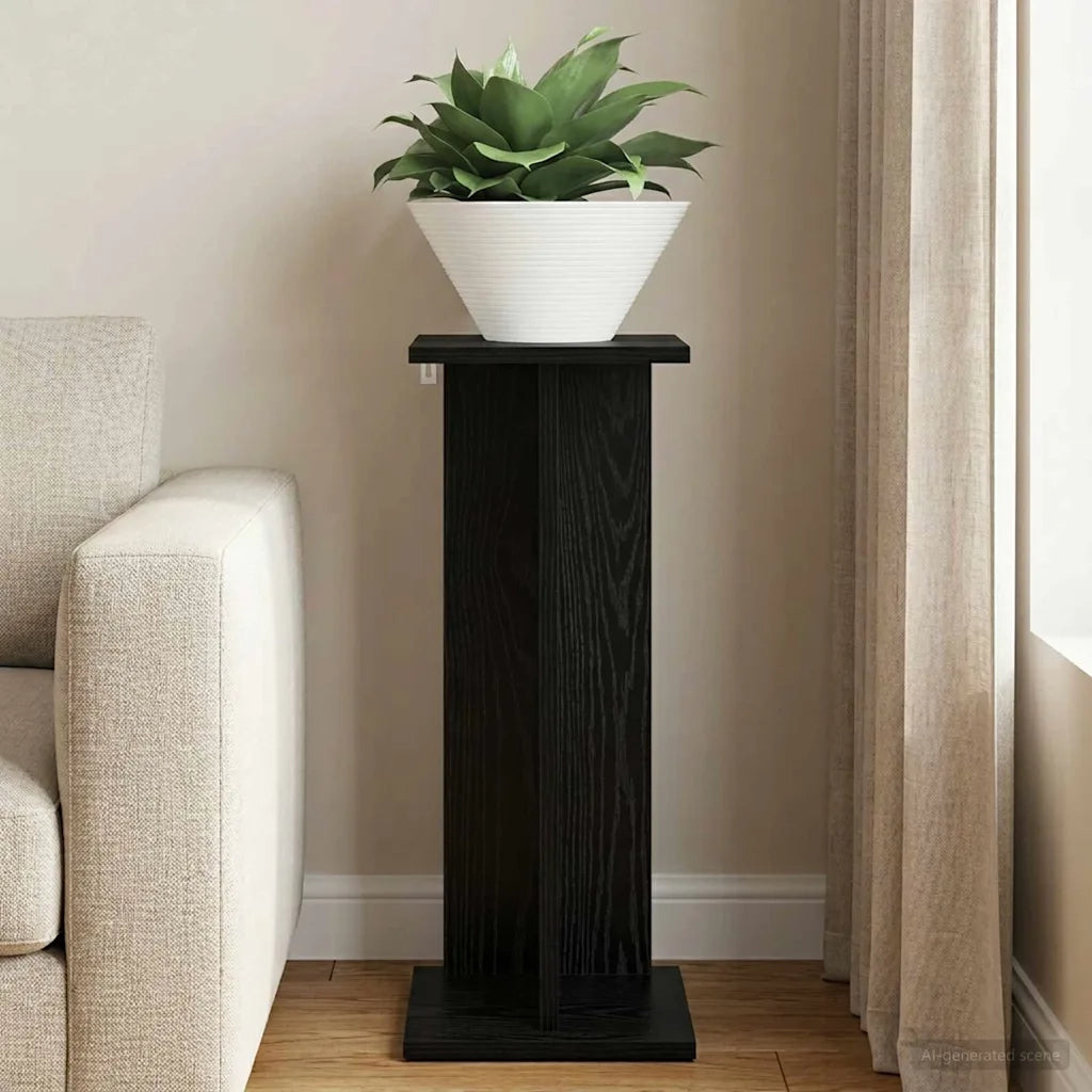 Supporto per piante Rovere Nero 25 x 25,5 x 60,5 cm 899660