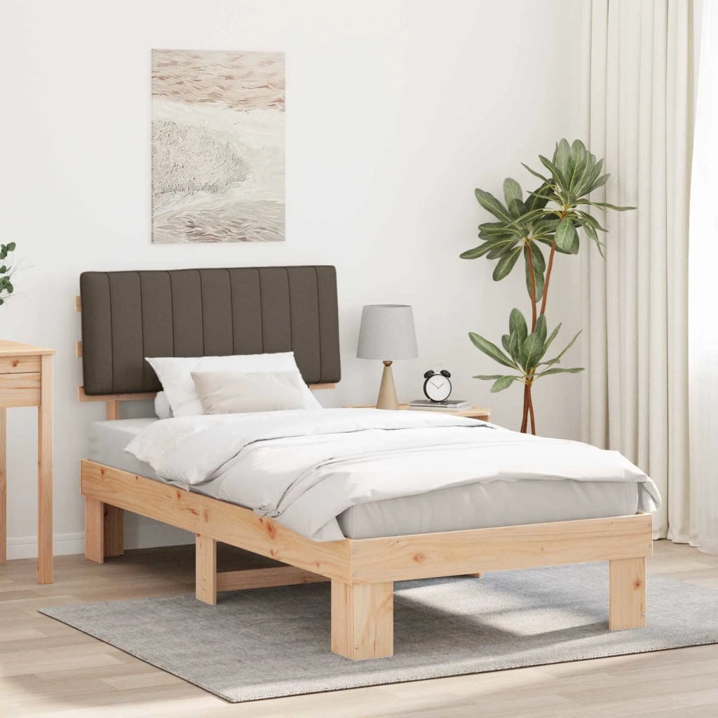 Letto con Testiera Rivestita Talpa 100 x 200 cm Pino massello