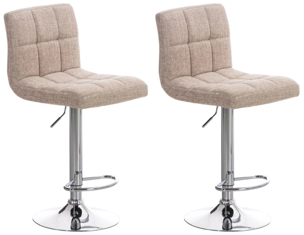 Set di 2 sgabelli Peru in tessuto crema