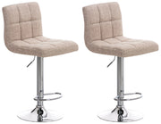 Set di 2 sgabelli Peru in tessuto crema
