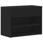 Panca per Scarpe | Scarpiera | Mobile per scarpe Rovere Nero 60 x 30 x 45 cm Legno multistrato