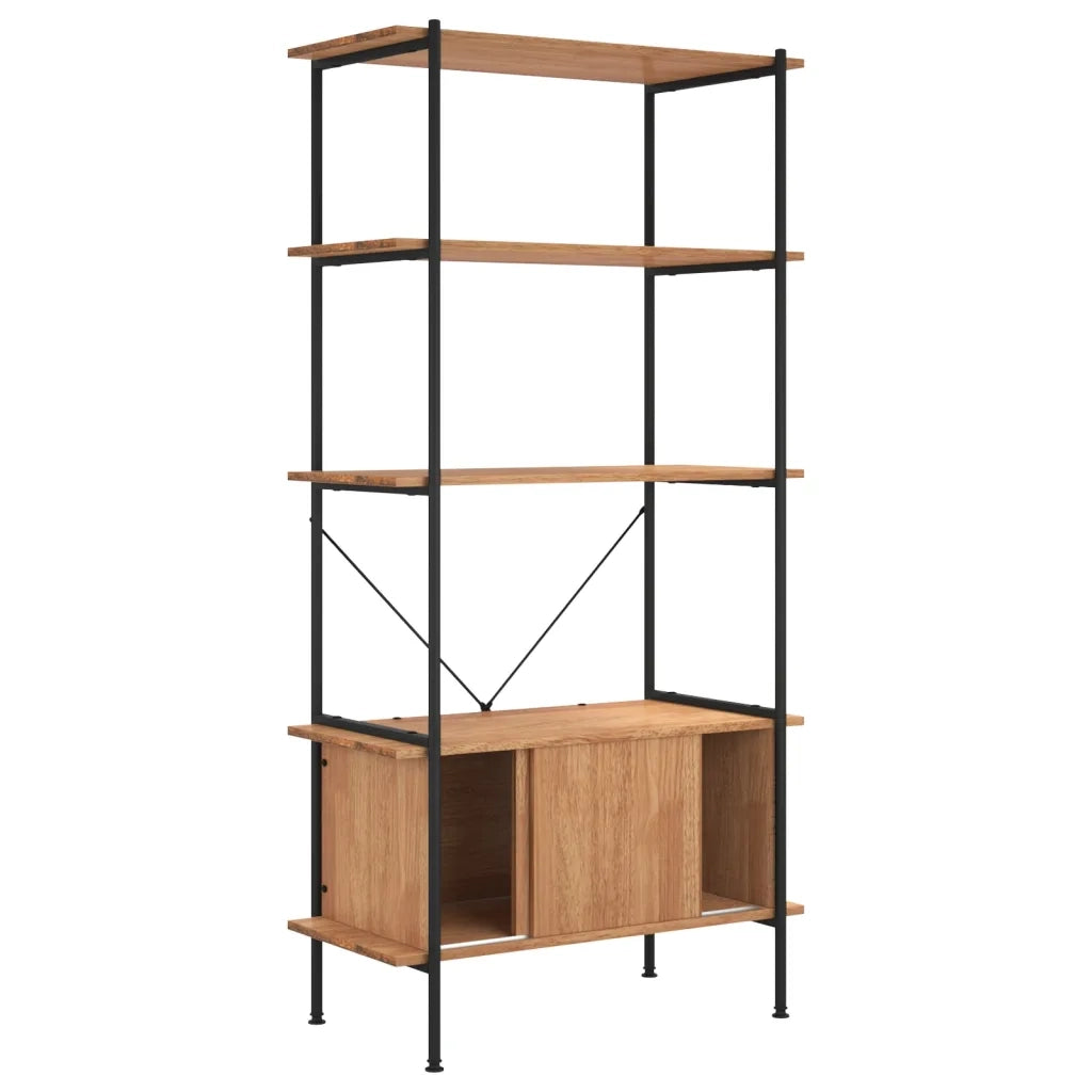 Scaffalatura 5 Livelli con Mobile 80x40x163 cm Acciaio e Legno cod mxl 23811
