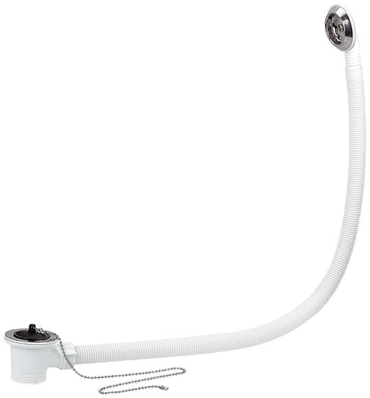 Colonna vasca semplice con tubo di collegamento corrugato in p.p.