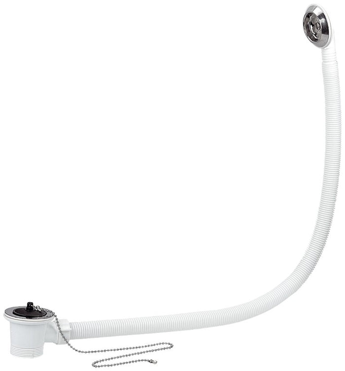 Colonna vasca semplice con tubo di collegamento corrugato in p.p.