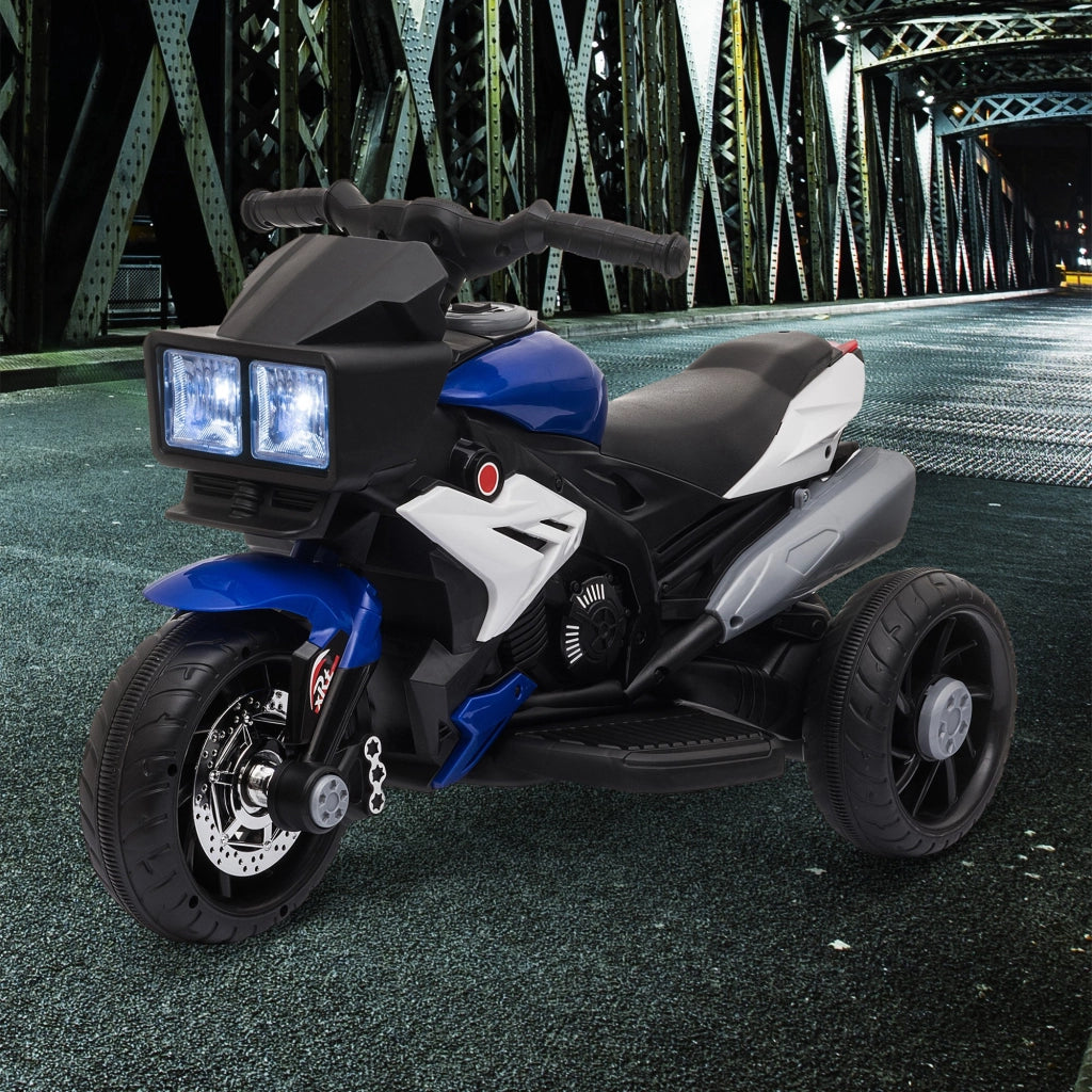 Moto Elettrica per Bambini ¨C Zephmum ¨C Blu con Luci e Musica