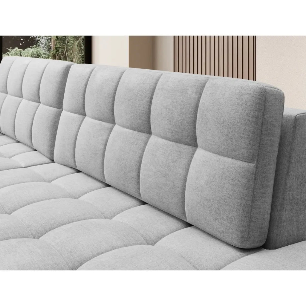 Divano angolare convertibile CUBITO grigio 240 cm con contenitore angolo sinistro