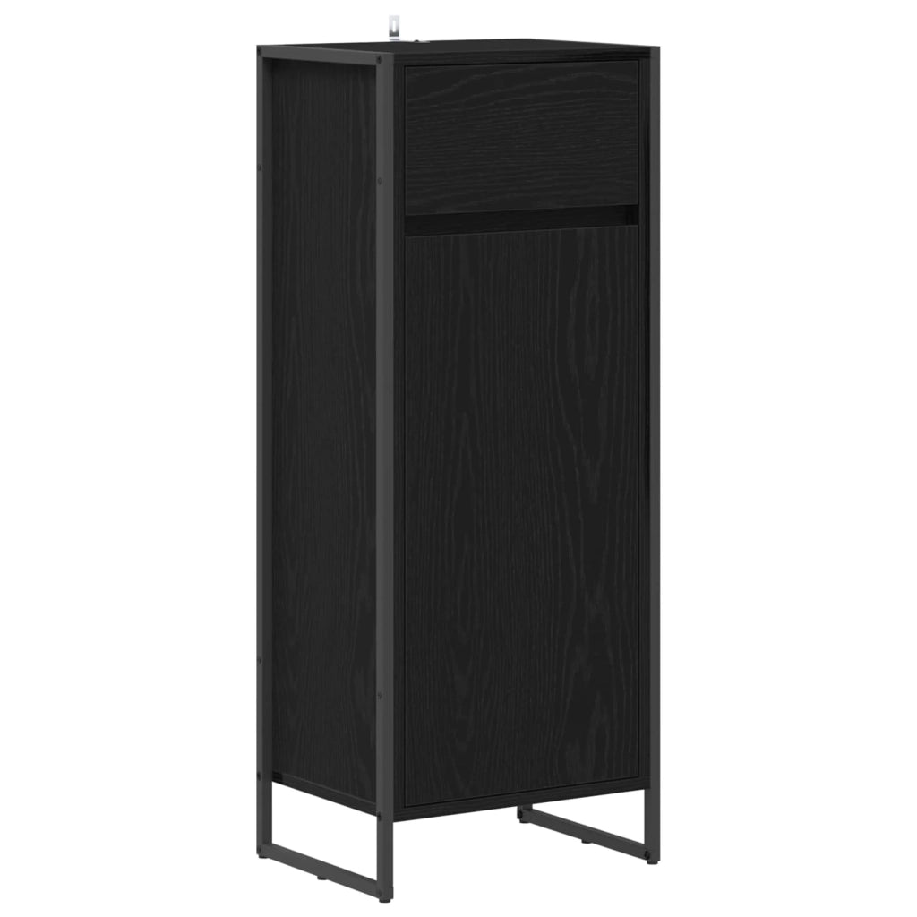 Mobile da Bagno Rovere Nero 40 x 30 x 100 cm Legno multistrato