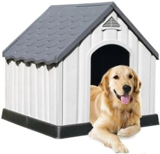 Recinzione per Cani Esterno - Recinzione per Cani Grandi Recinzione in Plastica Resistente alle Intemperie 101,0 x 97,0 x 99,0 cm - Bianco + Blu - XLarge