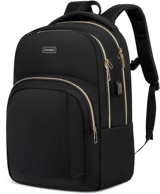 Borsa da Spalla per Donna, Borsa da Scuola per Ragazza Teenager Borsa da Giorno per Laptop 15,6 Pollici con Collegamento USB per Ricarica 35L