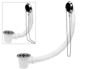 Colonna vasca semplice con tubo di collegamento estensibile