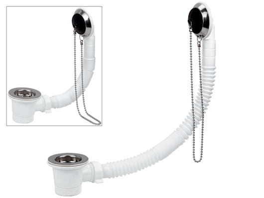 Colonna vasca semplice con tubo di collegamento estensibile