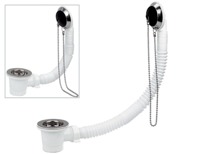 Colonna vasca semplice con tubo di collegamento estensibile