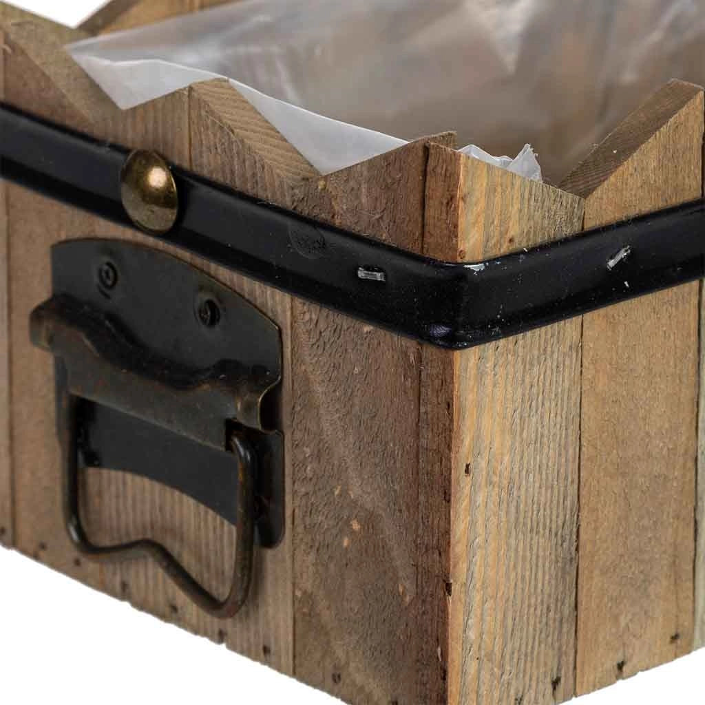 Cesto rettangolare in legno blu 24x15x9/10,5h cm
