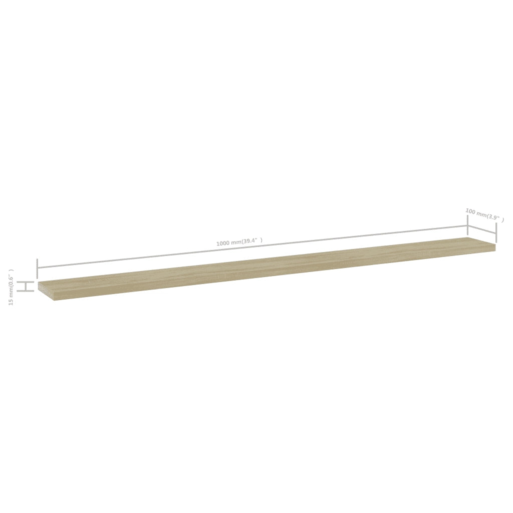 Ripiani per Libreria 4pz Rovere Sonoma 100x10x1,5cm Multistrato 805368