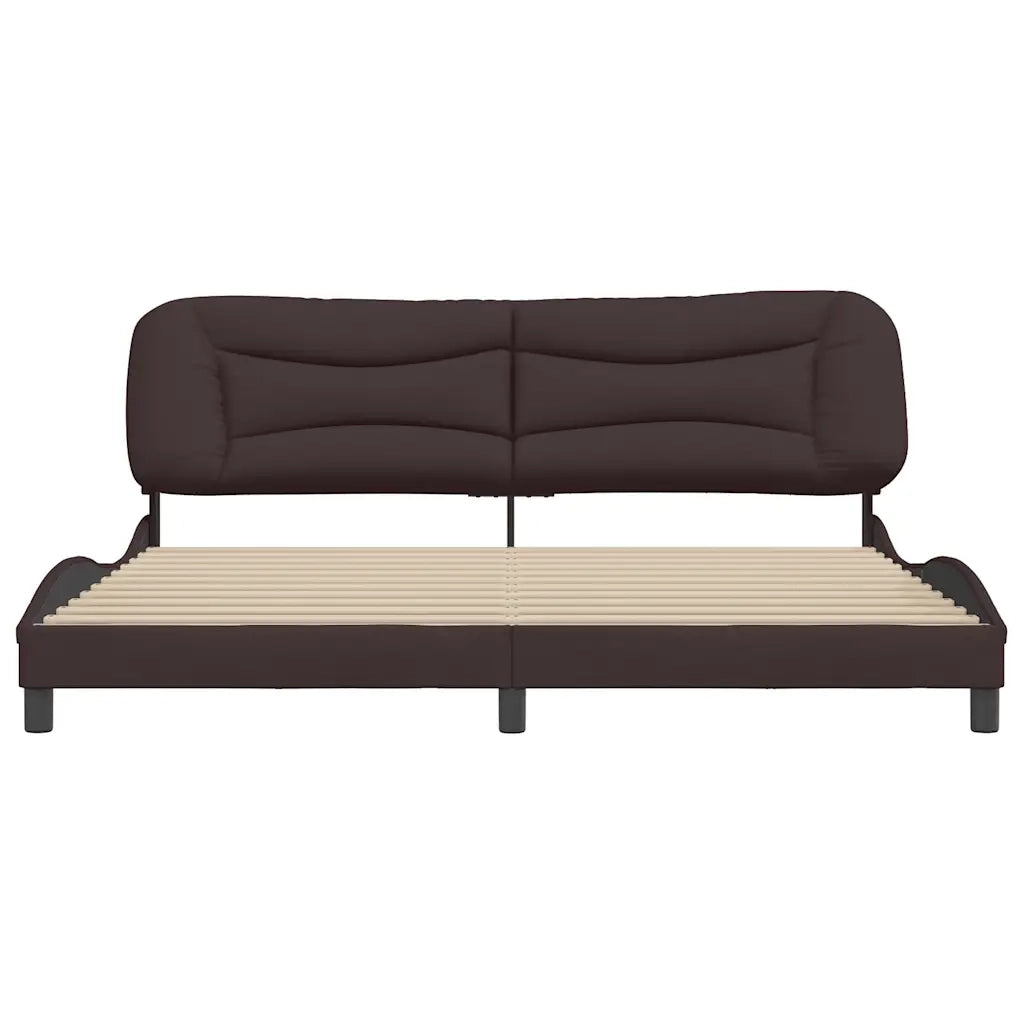 Giroletto senza Materasso Hvar Marrone Scuro 200x200 cm in Tessuto 3207796